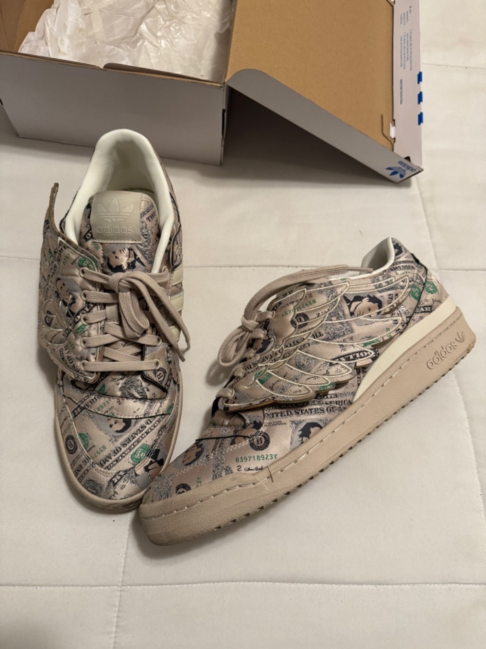 Mens Adidas Jeremy Scott Forum Money Low Sneakers- Size- 12 - Picture 2 of 5